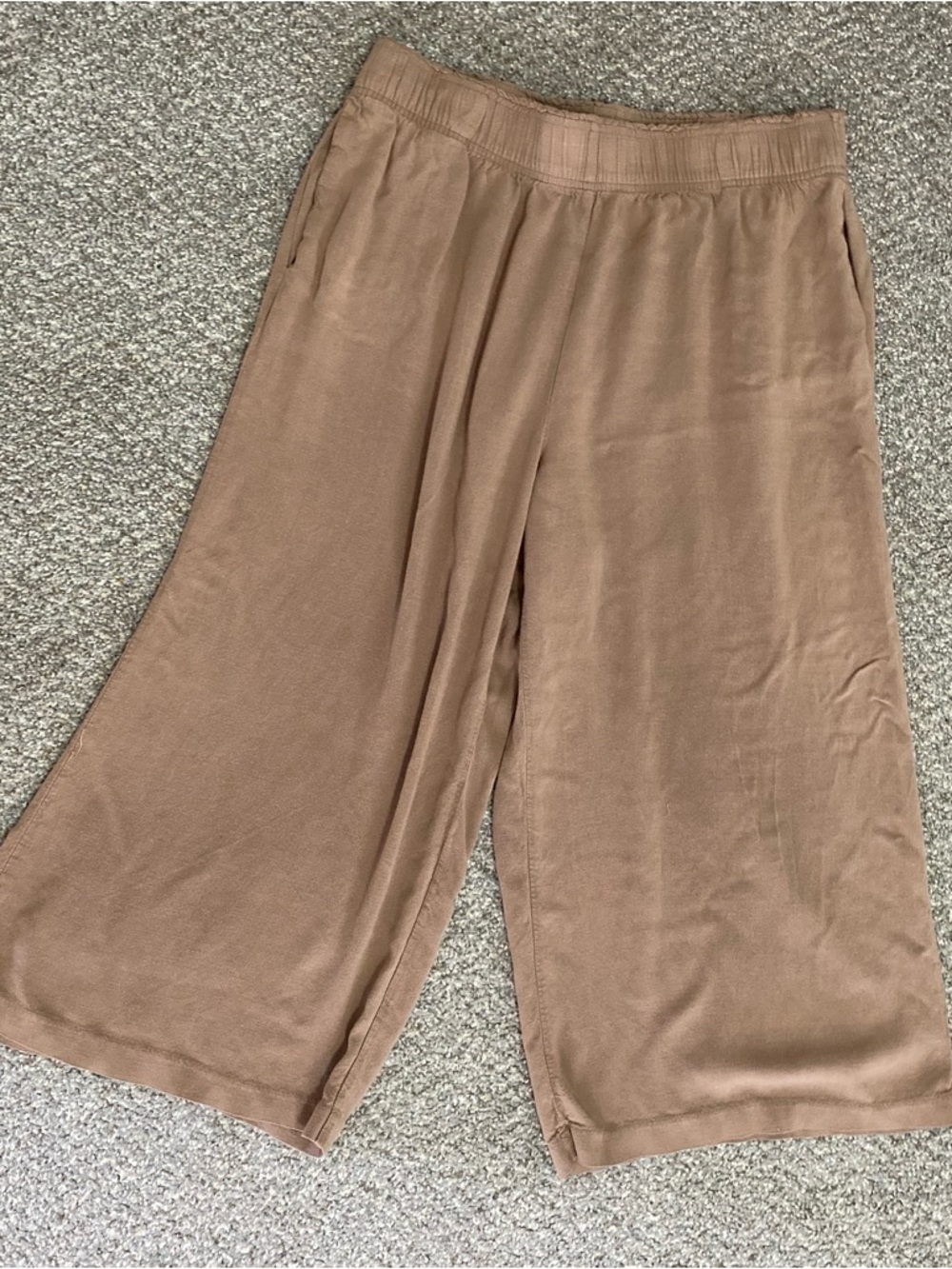 H&M Womens Large Viscose Brown Relaxed Pants With Pockets EUC